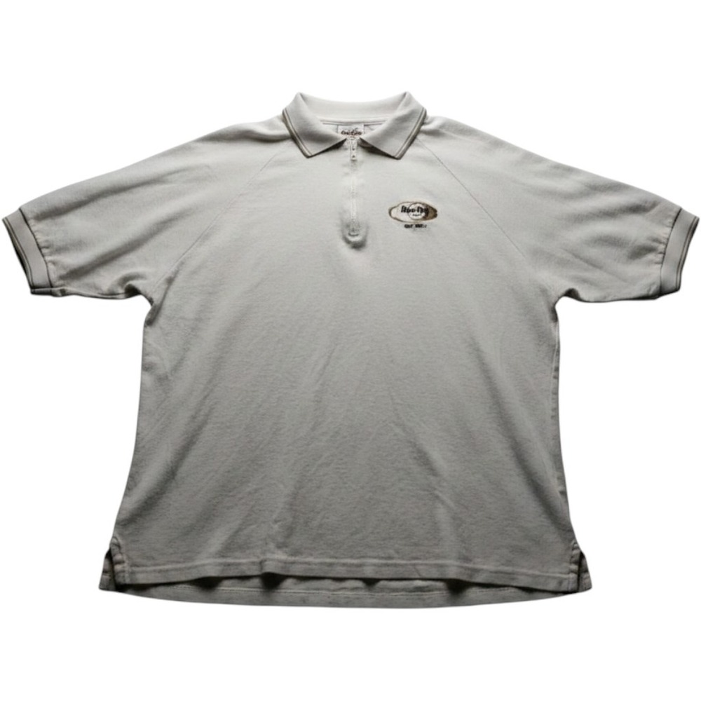 Hard Rock Cafe Key West Polo Shirt Mens 3XL Beige Short Sleeve Knit Top